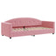 daybed med udtræk og madras 80x200 cm velour lyserød