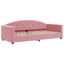 daybed med udtræk og madras 90x200 cm velour lyserød