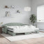 daybed med udtræk og madras 100x200 cm velour lysegrå