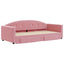 daybed med udtræk og skuffer 90x200 cm velour lyserød