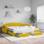 daybed med udtræk og skuffer 100x200 cm velour gul