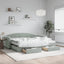 daybed med udtræk og skuffer 90x200 cm velour lysegrå