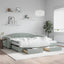daybed med udtræk og skuffer 100x200 cm velour lysegrå