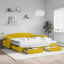 daybed med udtræk og skuffer 100x200 cm velour gul