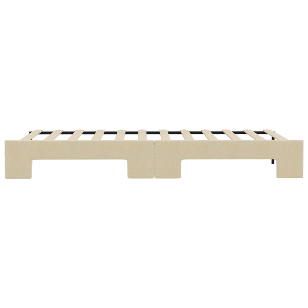 daybed med udtræk 80x200 cm stof cremefarvet