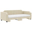 daybed med udtræk og madras 80x200 cm stof cremefarvet