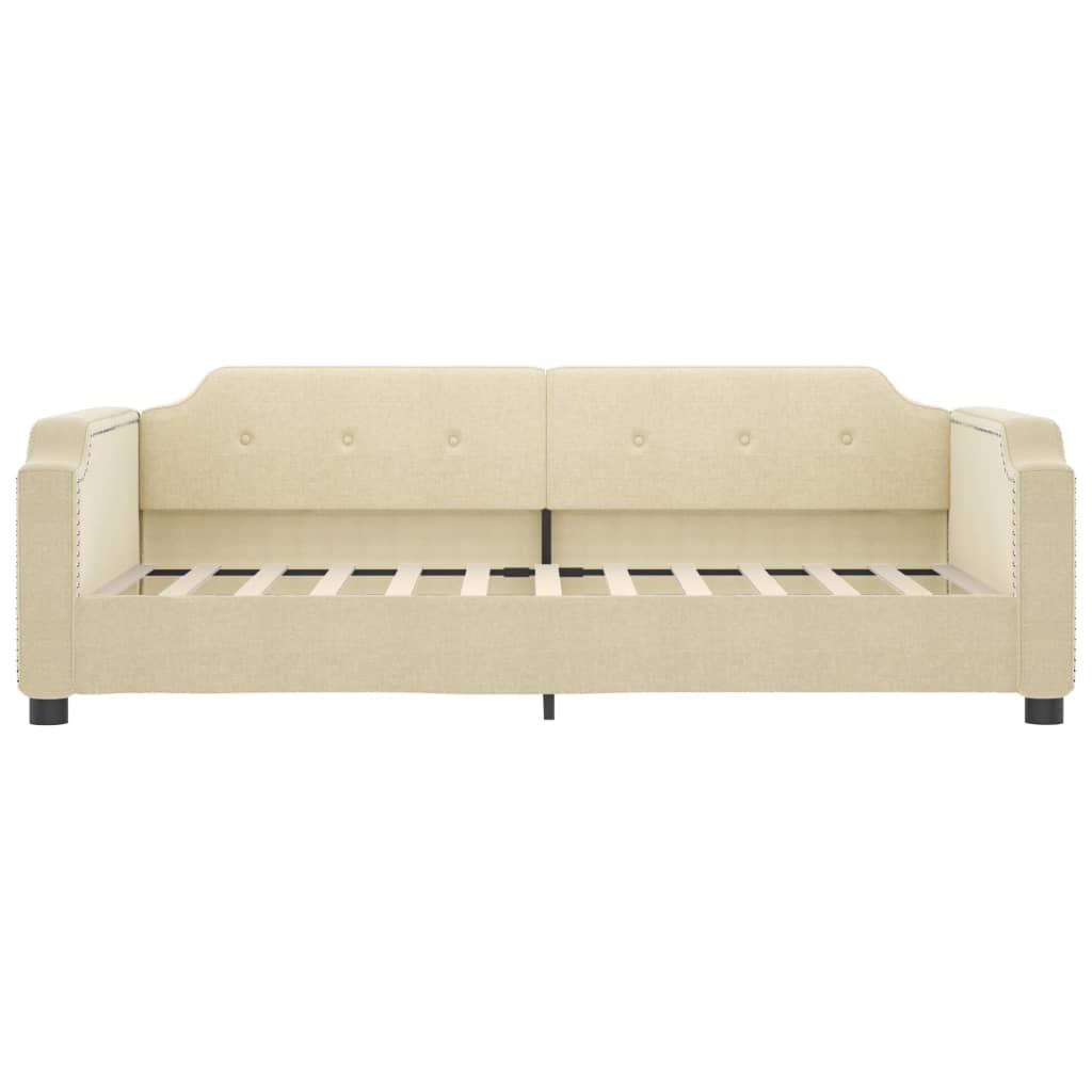 daybed med udtræk og skuffer 80x200 cm stof cremefarvet