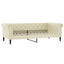 daybed med madras 90x200 cm kunstlæder cremefarvet