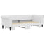 daybed med udtræk 90x200 cm kunstlæder hvid