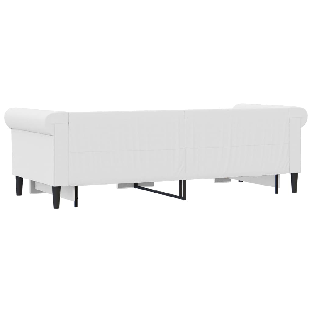 daybed med udtræk 90x200 cm kunstlæder hvid