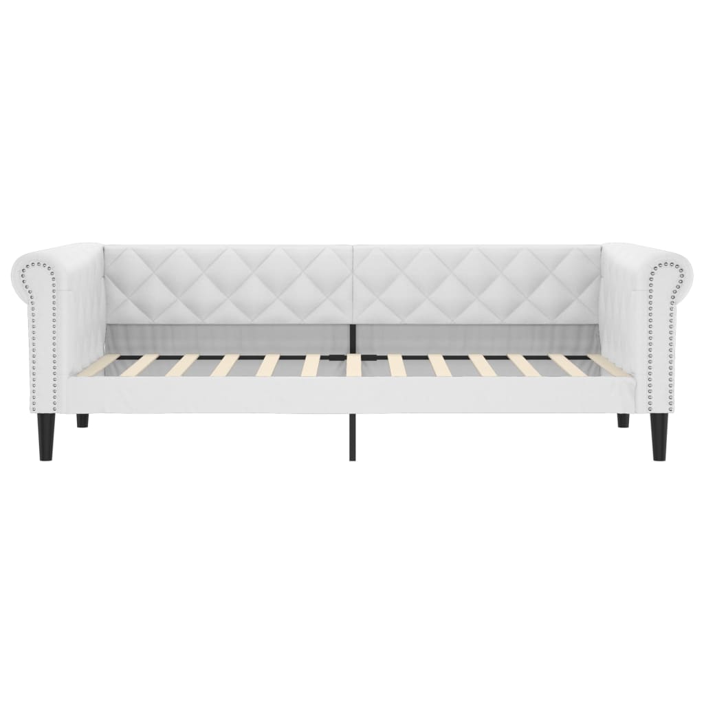 daybed med udtræk 90x200 cm kunstlæder hvid