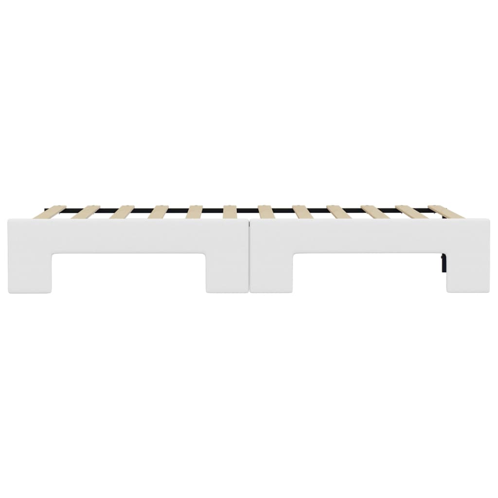 daybed med udtræk 90x200 cm kunstlæder hvid