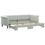 daybed med udtræk 80x200 cm velour lysegrå