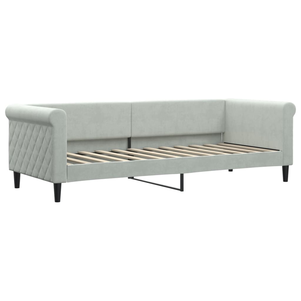 daybed med udtræk 80x200 cm velour lysegrå