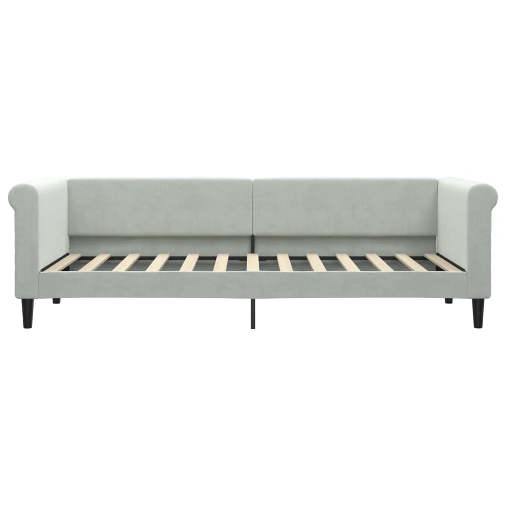 daybed med udtræk 80x200 cm velour lysegrå