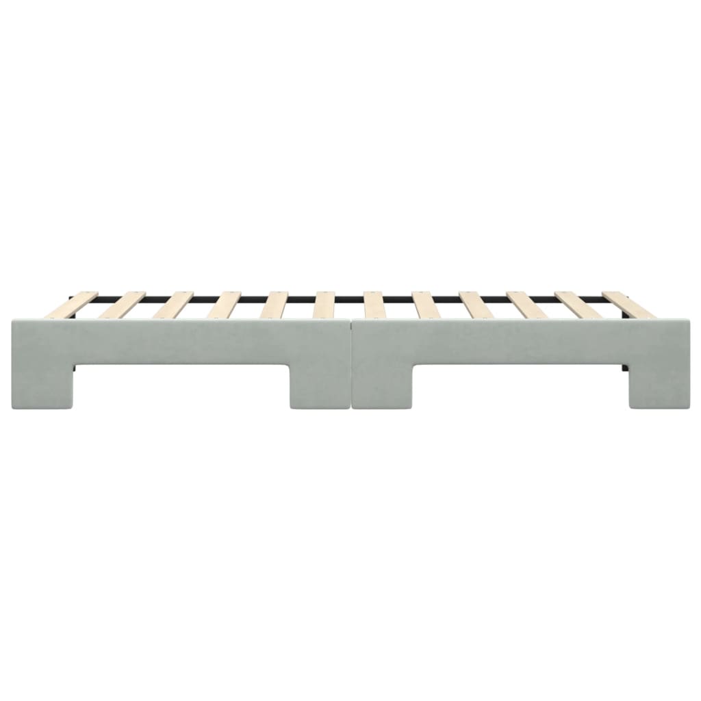 daybed med udtræk 80x200 cm velour lysegrå