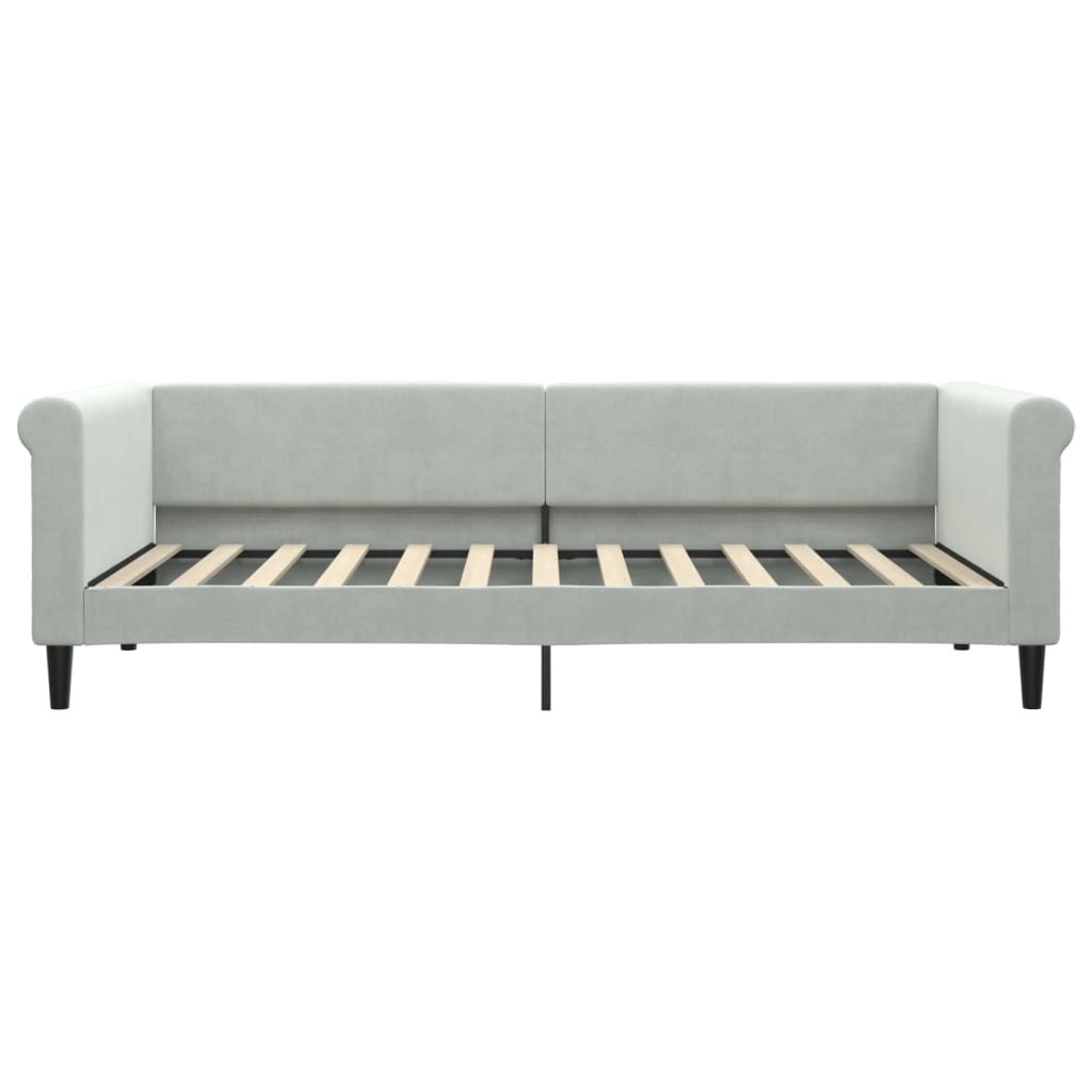 daybed med udtræk 90x200 cm velour lysegrå