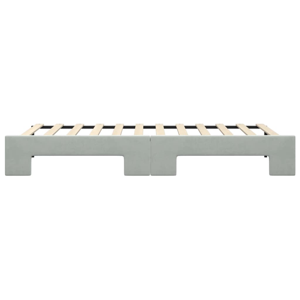 daybed med udtræk 90x200 cm velour lysegrå