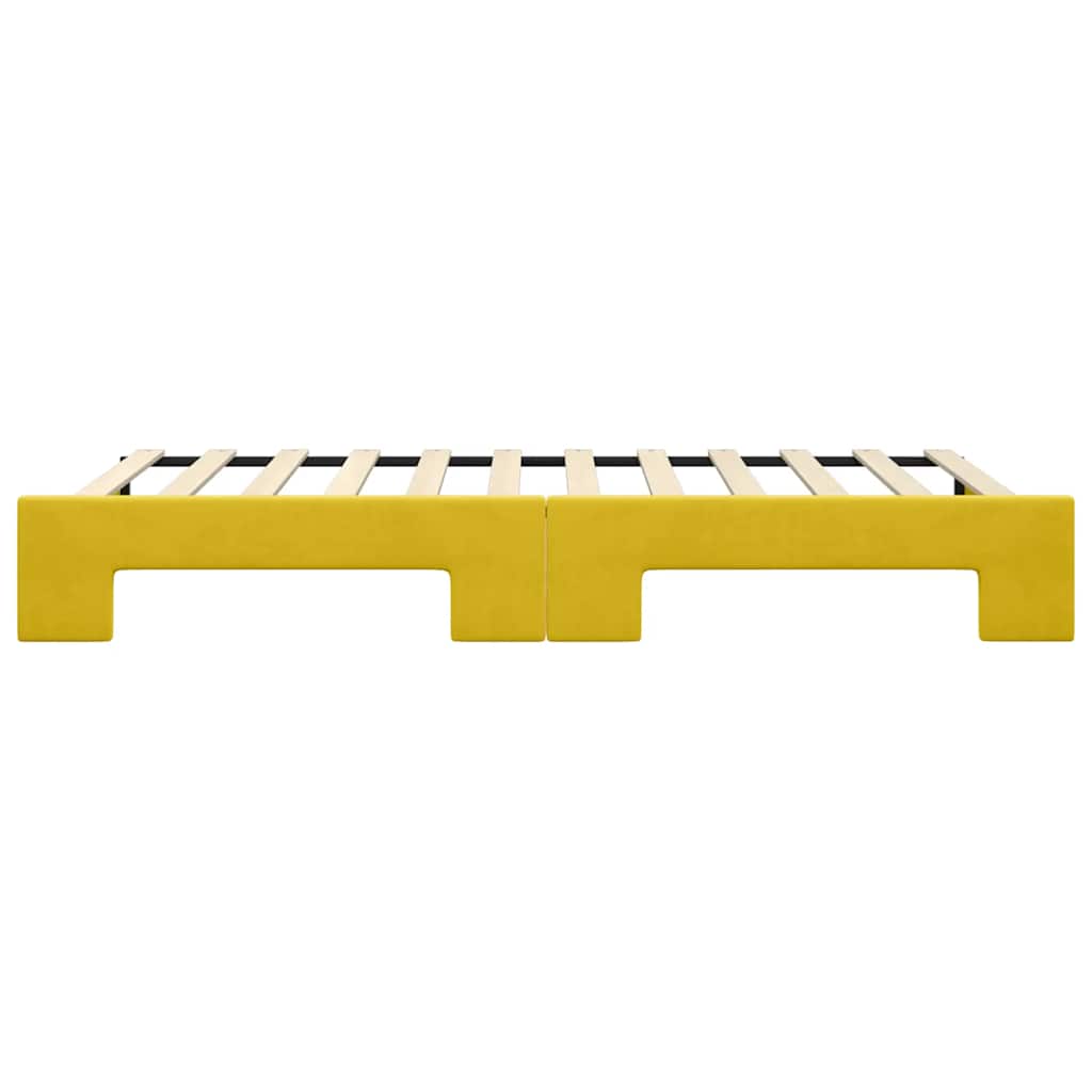 daybed med udtræk 100x200 cm velour gul