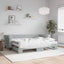 daybed med udtræk og madras 80x200 cm velour lysegrå