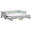 daybed med udtræk og madras 90x200 cm velour lysegrå
