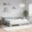 daybed med udtræk og madras 90x200 cm velour lysegrå