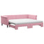 daybed med udtræk og madras 90x200 cm velour lyserød