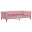 daybed med udtræk og madras 90x200 cm velour lyserød