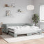 daybed med udtræk og madras 100x200 cm velour lysegrå