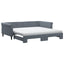 daybed med udtræk og madras 100x200 cm velour mørkegrå