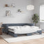daybed med udtræk og madras 100x200 cm velour mørkegrå