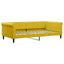 daybed med udtræk og madras 100x200 cm velour gul