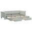 daybed med udtræk og skuffer 80x200 cm velour lysegrå