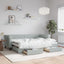 daybed med udtræk og skuffer 80x200 cm velour lysegrå