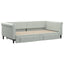 daybed med udtræk og skuffer 100x200 cm velour lysegrå