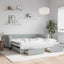 daybed med udtræk og skuffer 100x200 cm velour lysegrå
