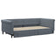 daybed med udtræk og skuffer 100x200 cm velour mørkegrå