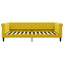 daybed med udtræk og skuffer 100x200 cm velour gul