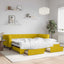 daybed med udtræk og skuffer 100x200 cm velour gul