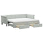 daybed med udtræk og skuffer 80x200 cm velour lysegrå