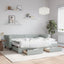 daybed med udtræk og skuffer 80x200 cm velour lysegrå