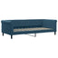 daybed med udtræk og skuffer 90x200 cm velour blå