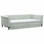daybed med udtræk og skuffer 90x200 cm velour lysegrå