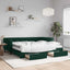 daybed med udtræk og skuffer 90x200 cm velour mørkegrøn
