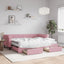 daybed med udtræk og skuffer 90x200 cm velour lyserød