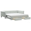 daybed med udtræk og skuffer 100x200 cm velour lysegrå