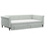 daybed med udtræk og skuffer 100x200 cm velour lysegrå