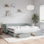 daybed med udtræk og skuffer 100x200 cm velour lysegrå
