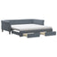 daybed med udtræk og skuffer 100x200 cm velour mørkegrå