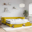 daybed med udtræk og skuffer 100x200 cm velour gul